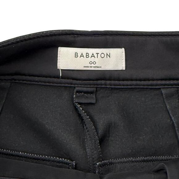 BABATON Aritzia Command Cropped Mid Rise Vegan Leather Pant Sz 00 Black - Picture 6 of 8